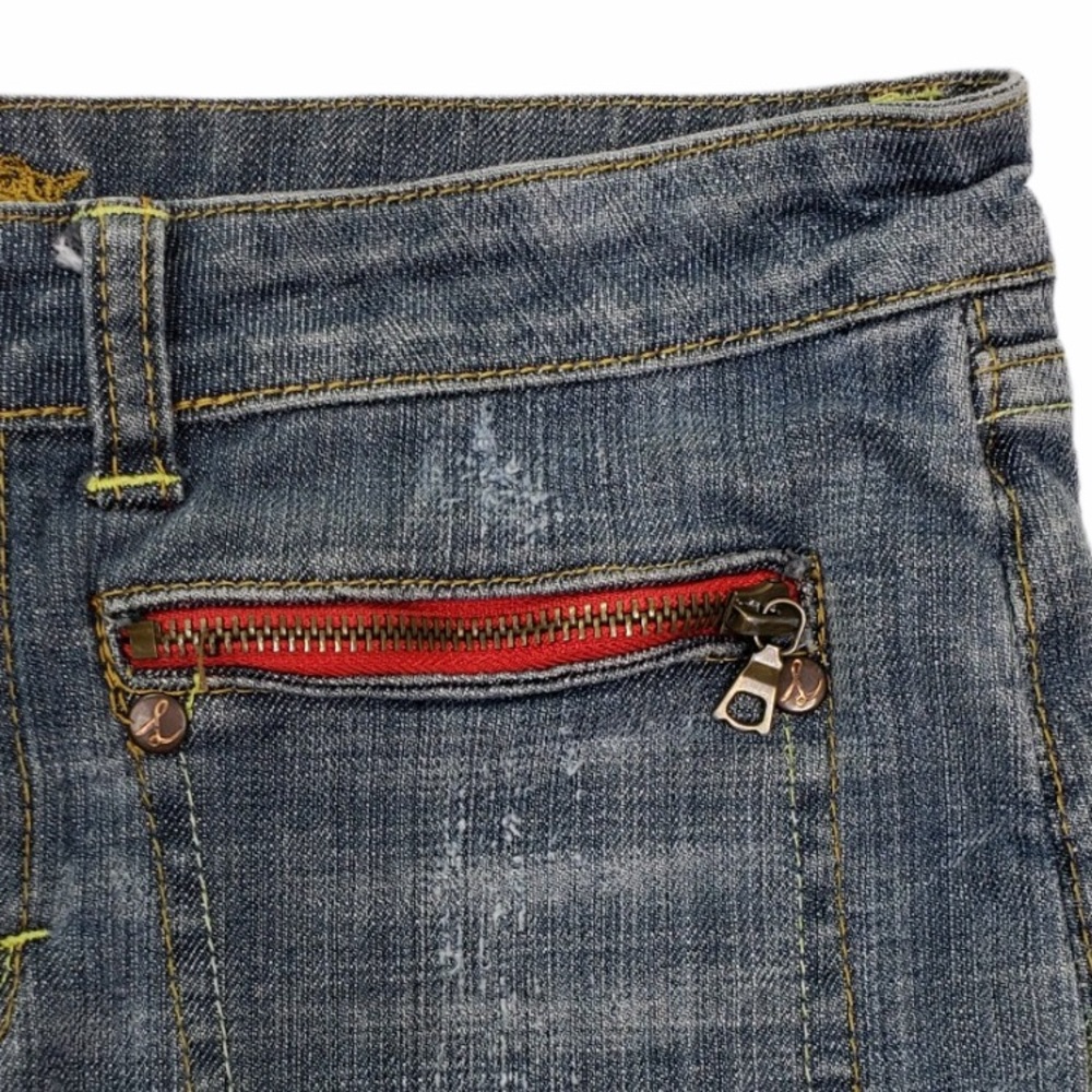 Lola Distressed Denim Jean Skirt - Picture 6 of 8